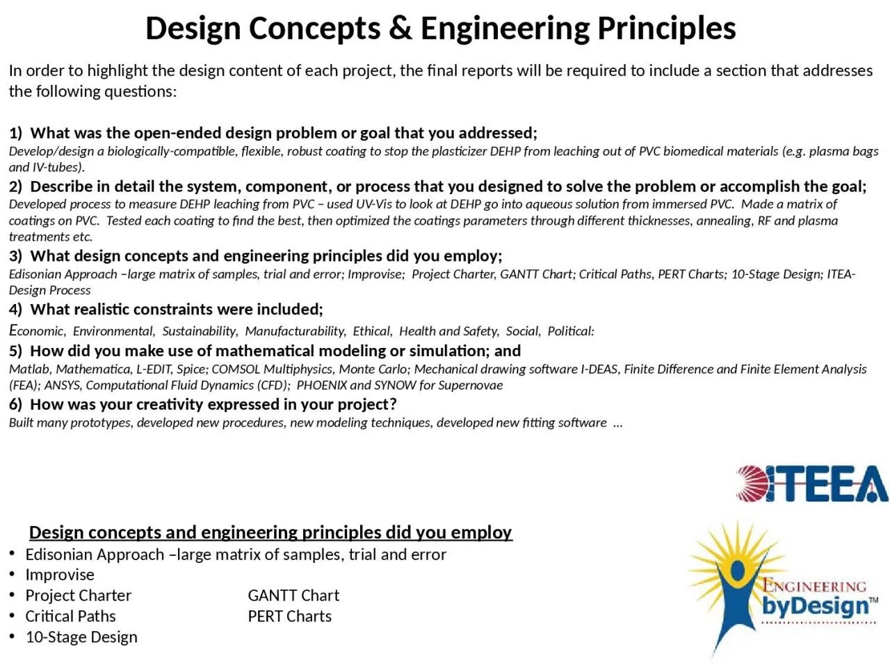 Design Concepts & Engineering Principles