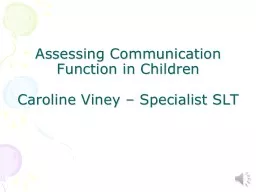 Assessing Communication Function in Children