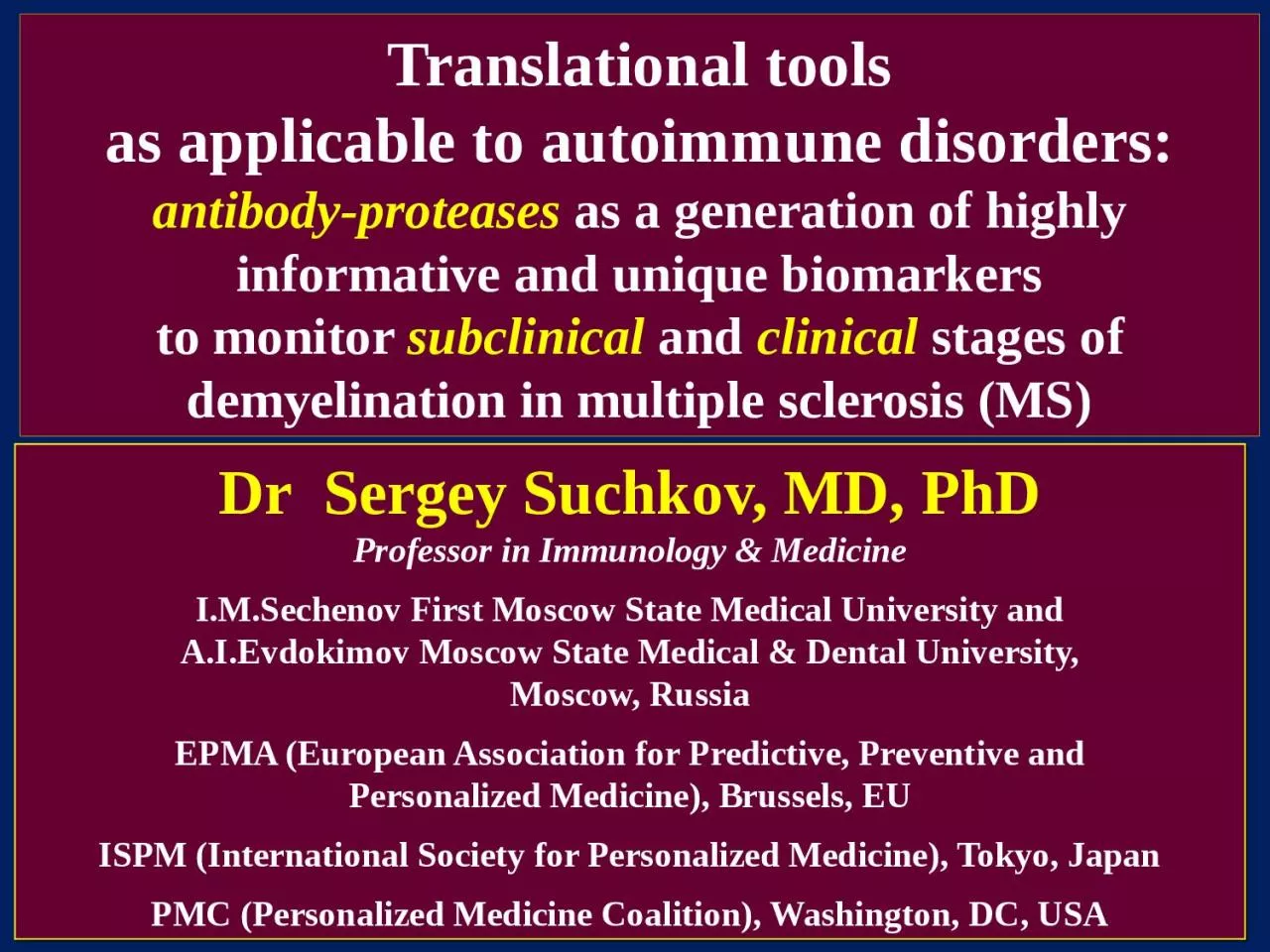 Translational tools as applicable to autoimmune disorders: