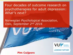 Four decades of outcome research on psychotherapies for adult depression: