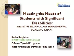 Meeting the Needs of Students with Significant Disabilities: