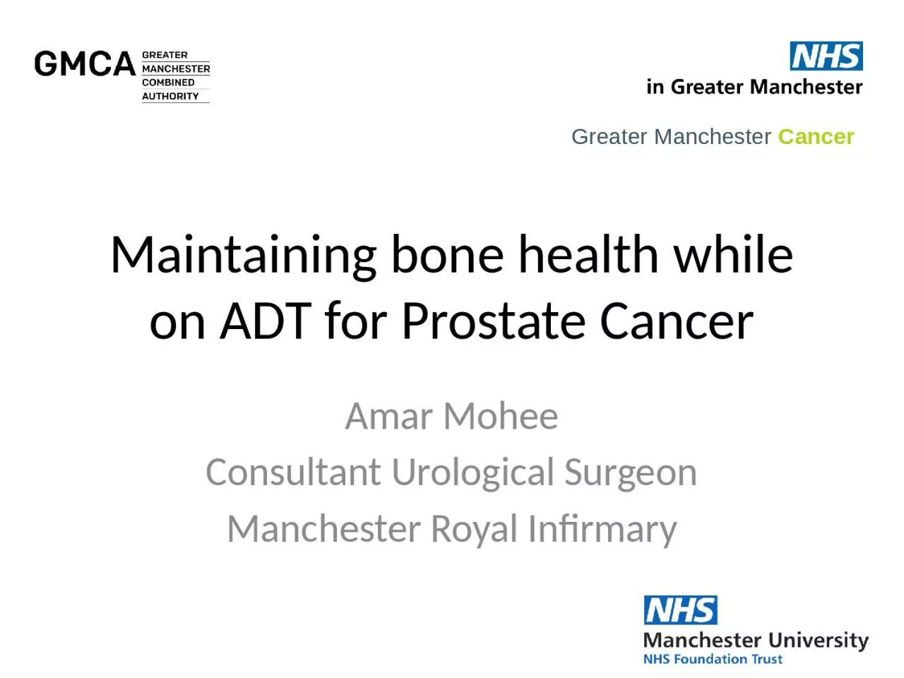Maintaining bone health while on ADT for Prostate Cancer