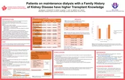 Patients on maintenance dialysis with a Family History of Kidney Disease have higher Transplant Kno