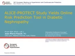 ALICE-PROTECT Study Yields Online Risk Prediction Tool in Diabetic Nephropathy