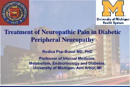 Treatment of Neuropathic Pain in Diabetic Peripheral Neuropathy