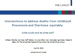 Interventions to address deaths from childhood Pneumonia and Diarrhoea equitably