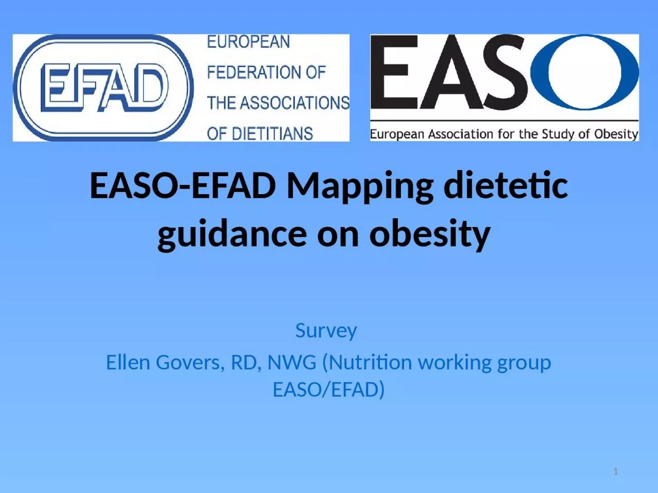 EASO-EFAD Mapping dietetic guidance on obesity 