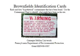 Brownfields Identification Cards