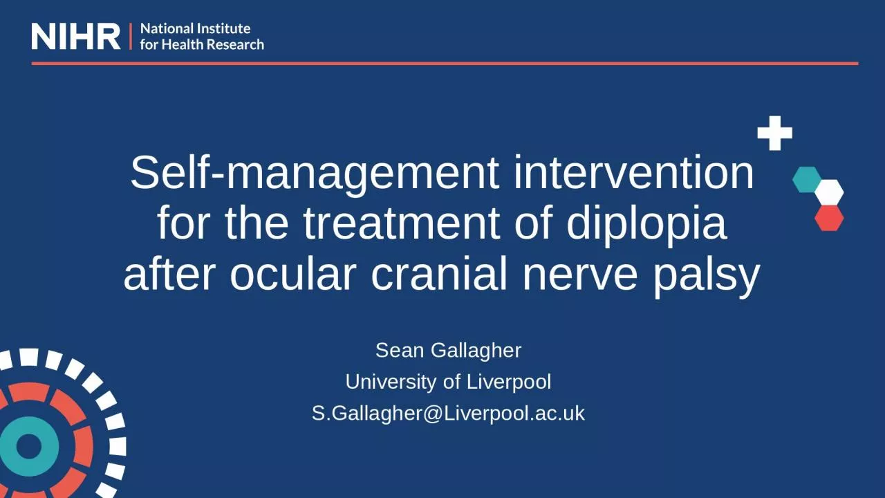 Self-management intervention for the treatment of diplopia after ocular cranial nerve