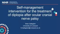 Self-management intervention for the treatment of diplopia after ocular cranial nerve palsy