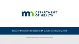 Sexually Transmitted Disease (STD) Surveillance Report, 2019