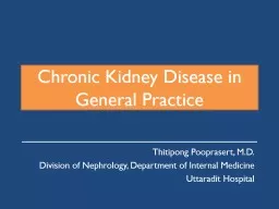 Chronic Kidney  Disease in General Practice