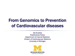 From Genomics to Prevention of Cardiovascular diseases