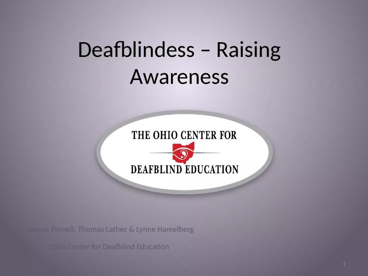 PPT-Deafblindess – Raising Awareness