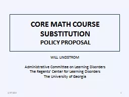 CORE MATH COURSE SUBSTITUTION