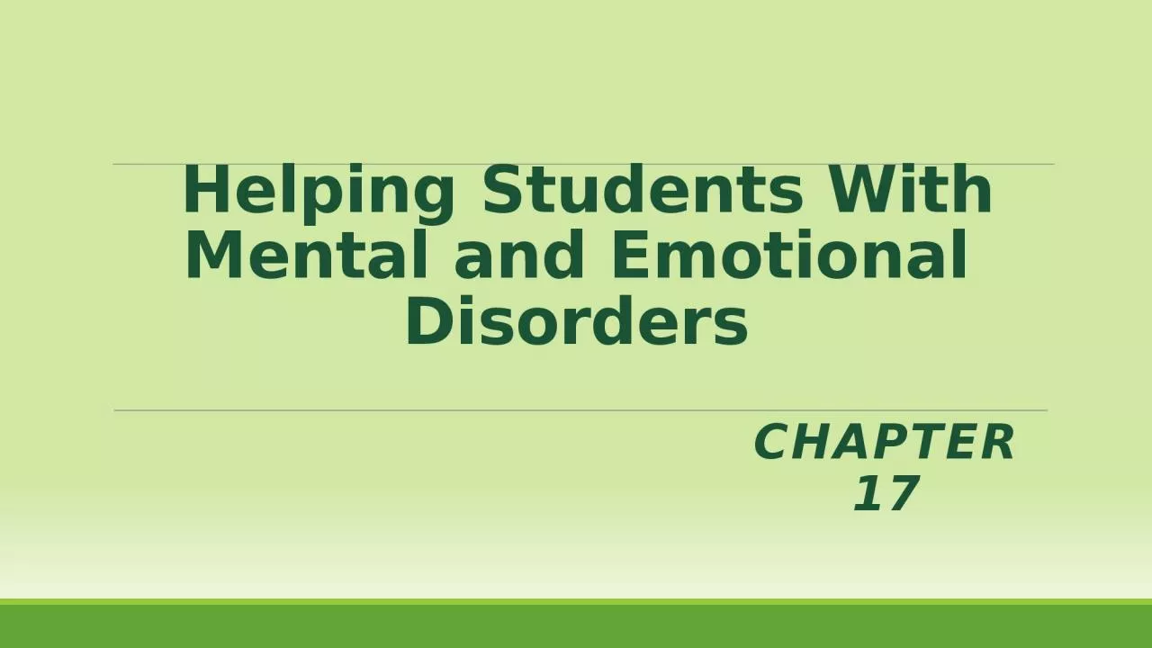 Helping Students With Mental and Emotional Disorders