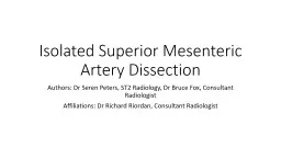 Isolated Superior Mesenteric Artery Dissection