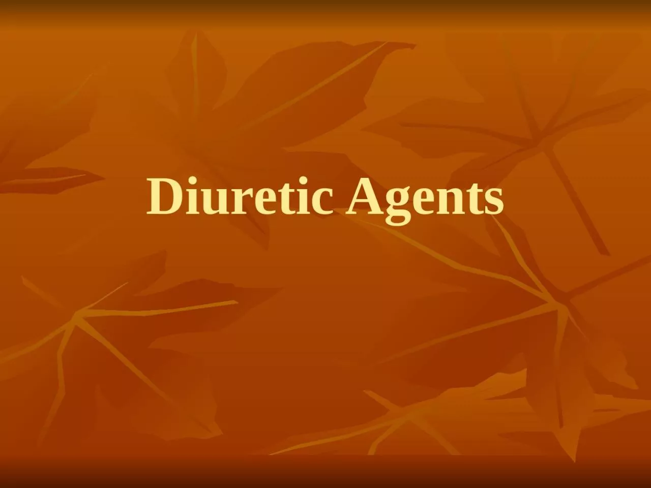 Diuretic Agents Carbonic Anhydrase Inhibitors