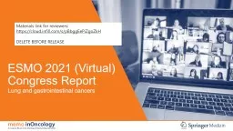 ESMO 2021 (Virtual) Congress Report