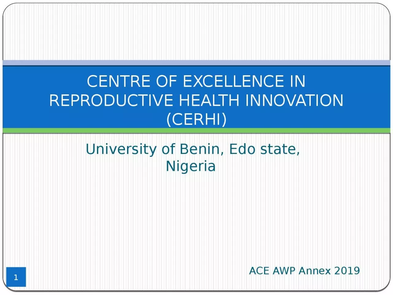 University of Benin, Edo state, Nigeria