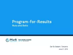 Program-for-Results Overview