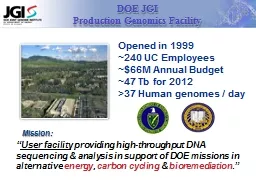 DOE JGI  Production Genomics Facility