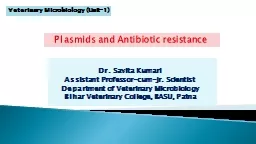Plasmids and Antibiotic resistance