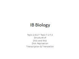 IB Biology Topic 2.6-2.7 Topic 7.1-7.3
