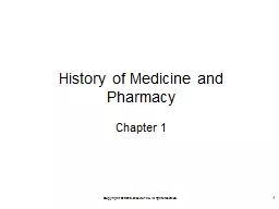 History of Medicine and Pharmacy