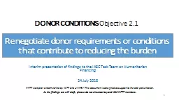 DONOR CONDITIONS  Objective 2.1