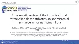A systematic review of the impacts of oral tetracycline class antibiotics on antimicrobial resistan