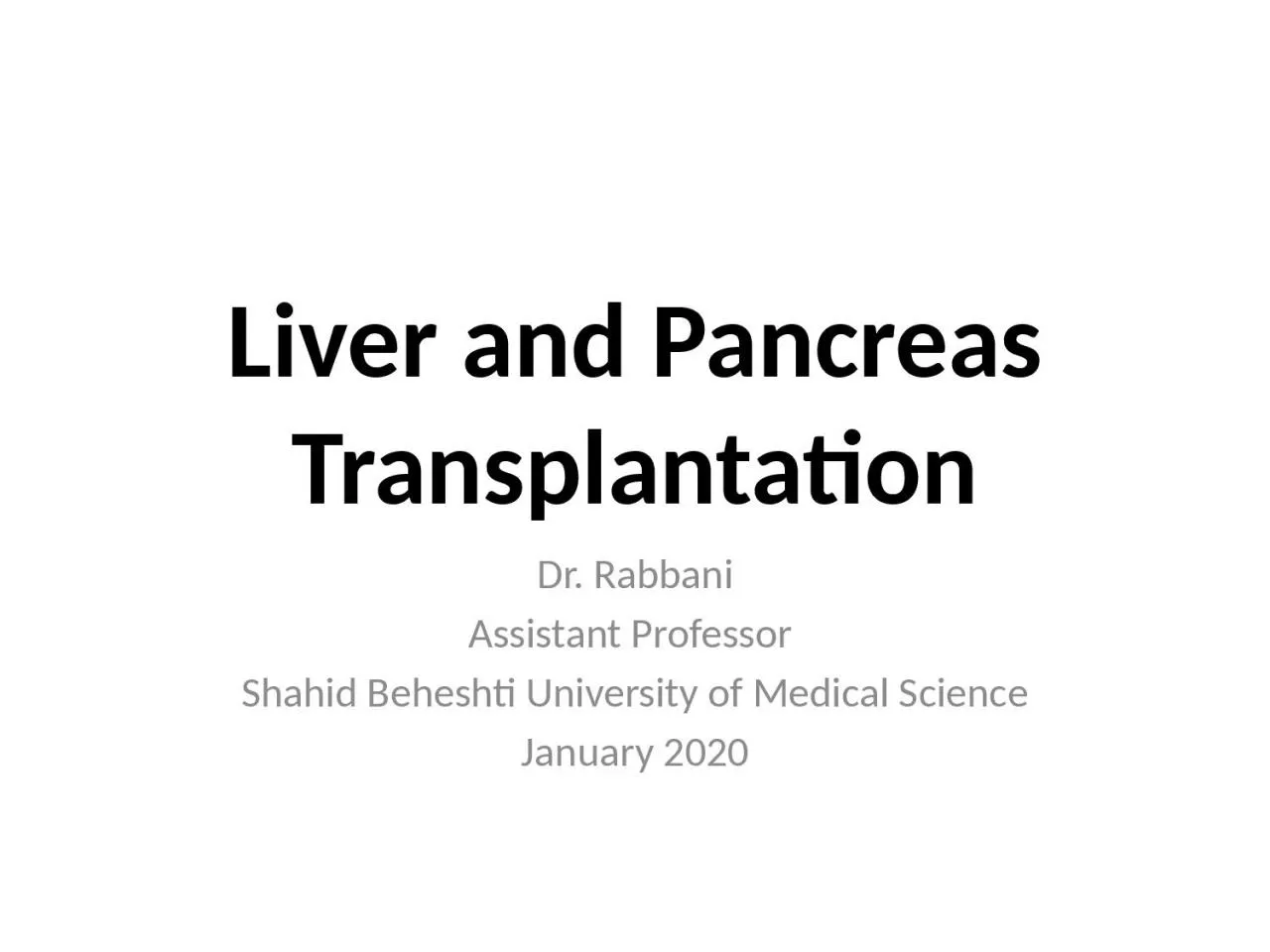 PPT-Liver and Pancreas Transplantation