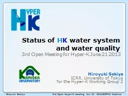 Status of  H K  water system and water quality