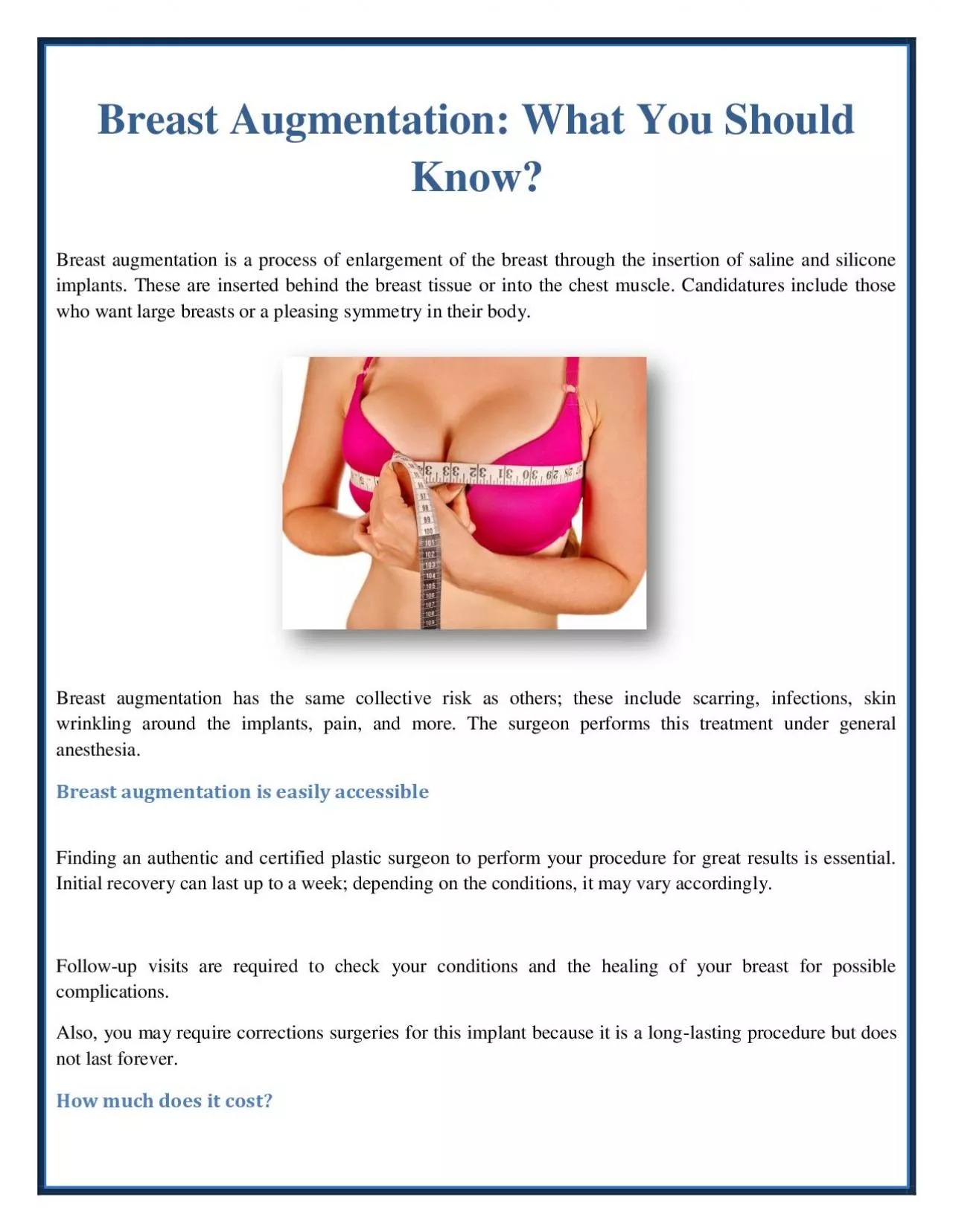 PDF-Breast Augmentation: What You Should Know?