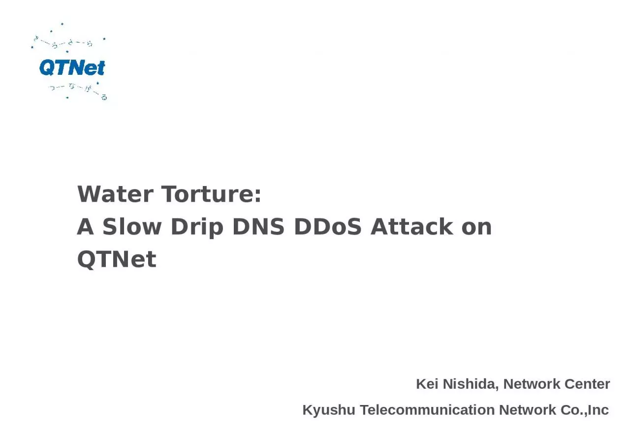 Water Torture:  A Slow Drip DNS