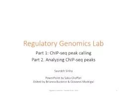 Regulatory Genomics Lab Regulatory Genomics  | Saurabh Sinha | 2021