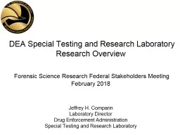 DEA Special  Testing and Research
