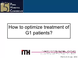 How to optimize treatment of G1 patients?