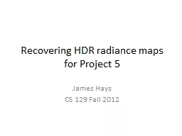 Recovering HDR radiance maps