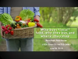 Who buys “local” food, why they buy, and where  they shop