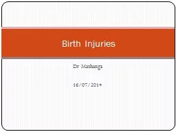 Dr  Mashanga 16/07/2014 Birth Injuries