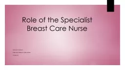 Role of the Community Specialist Breast Care Nurse