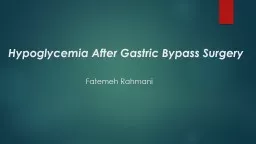 Hypoglycemia After Gastric Bypass Surgery