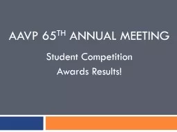 AAVP 65 th  annual meeting