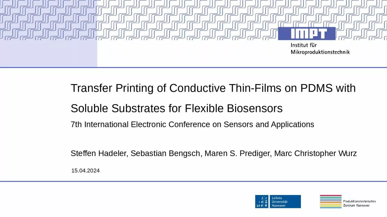 Transfer Printing of Conductive Thin-Films on PDMS with Soluble Substrates for Flexible