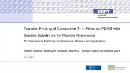 Transfer Printing of Conductive Thin-Films on PDMS with Soluble Substrates for Flexible Biosensors