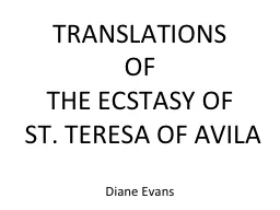TRANSLATIONS  OF  THE ECSTASY OF
