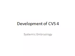 Development of CVS 4 Systemic Embryology
