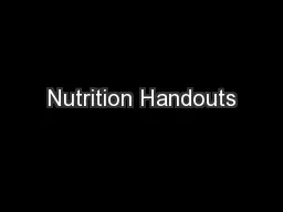 Nutrition Handouts