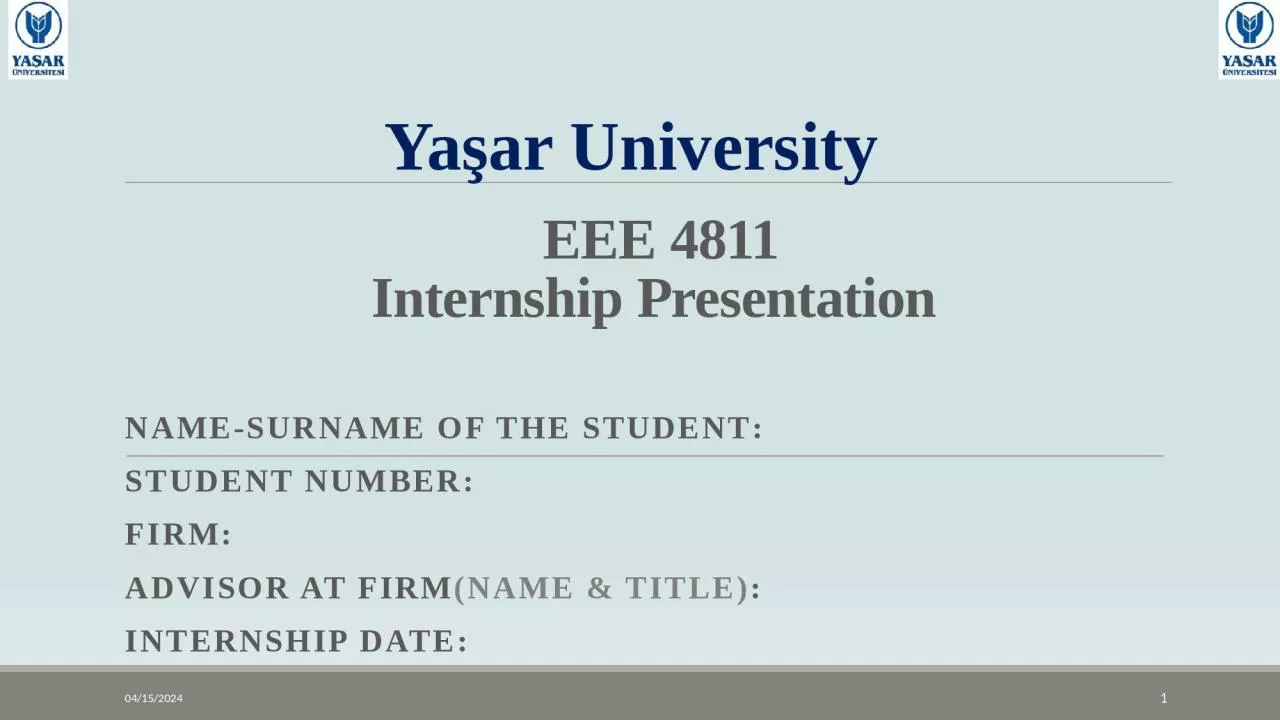 EEE  4811 Internship  Presentation